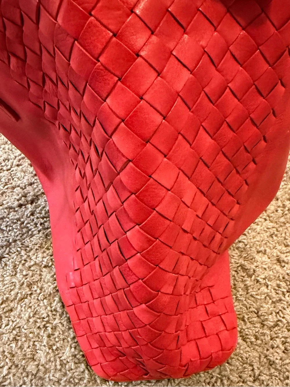 Cole Haan reddish pink Woven Leather Tote